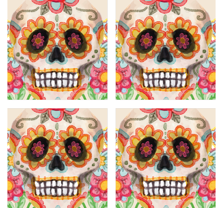 Dessous de verre halloween tête de mort colorée - TenStickers