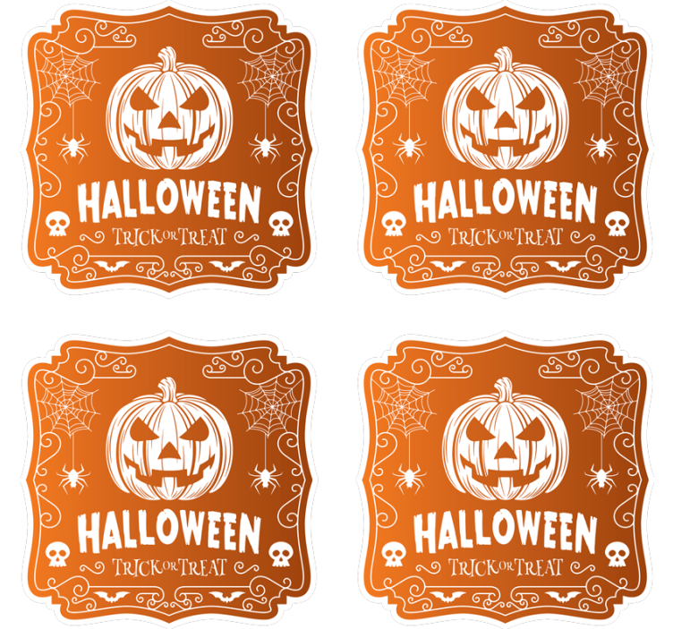 Dessous de verre halloween design citrouille - TenStickers