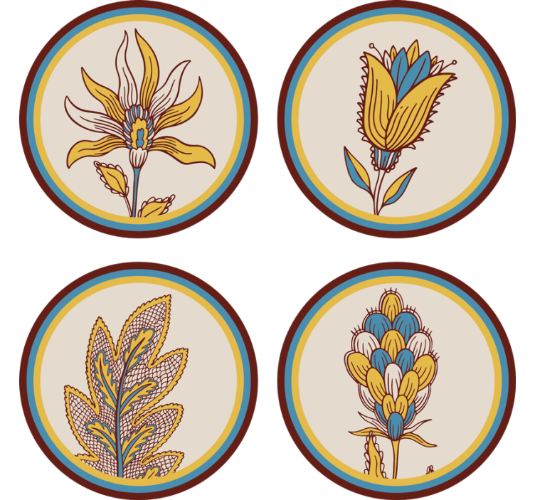 Dessous de verre motif floral set - TenStickers