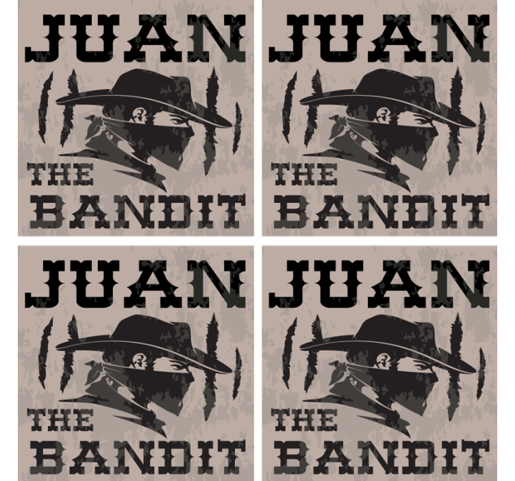 Dessous de verre vintage silhouette de juan bandit - TenStickers
