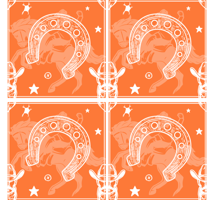 Dessous de verre geek motif fer à cheval rustique - TenStickers