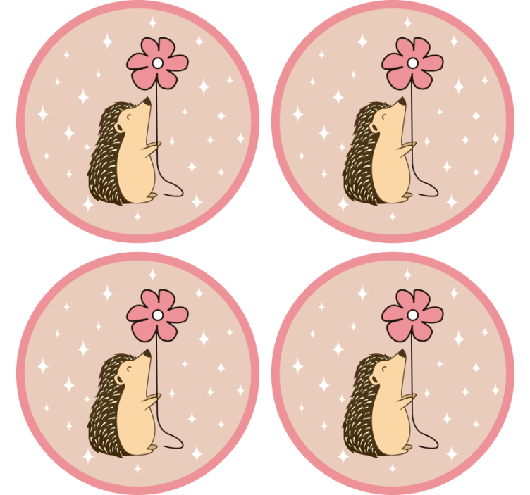 Dessous de verre geek hérisson fleur ballon - TenStickers