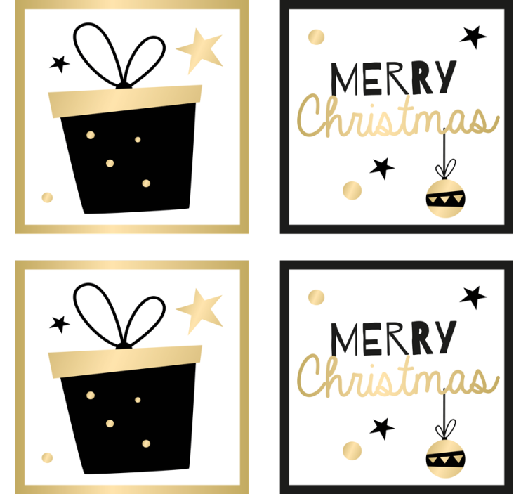 Dessous de verre noël design cadeau joyeux fêtes - TenStickers