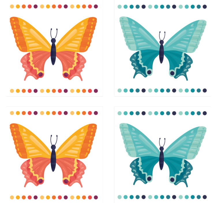 Dessous de verre geek motifs de papillons colorés - TenStickers