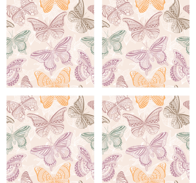Dessous de verre motifs de papillons complexes - TenStickers