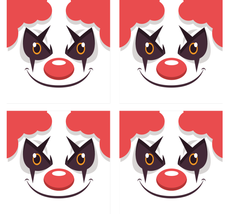 Mauvais clown dessin halloween dessous de verre - TenStickers