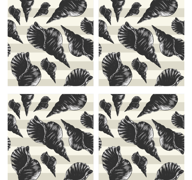 Dessous de verre motifs coquillages élégants - TenStickers