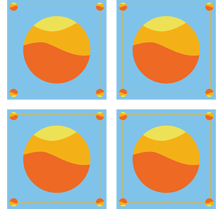 Dessous de verre champs de couleurs circulaires vibrants - TenStickers