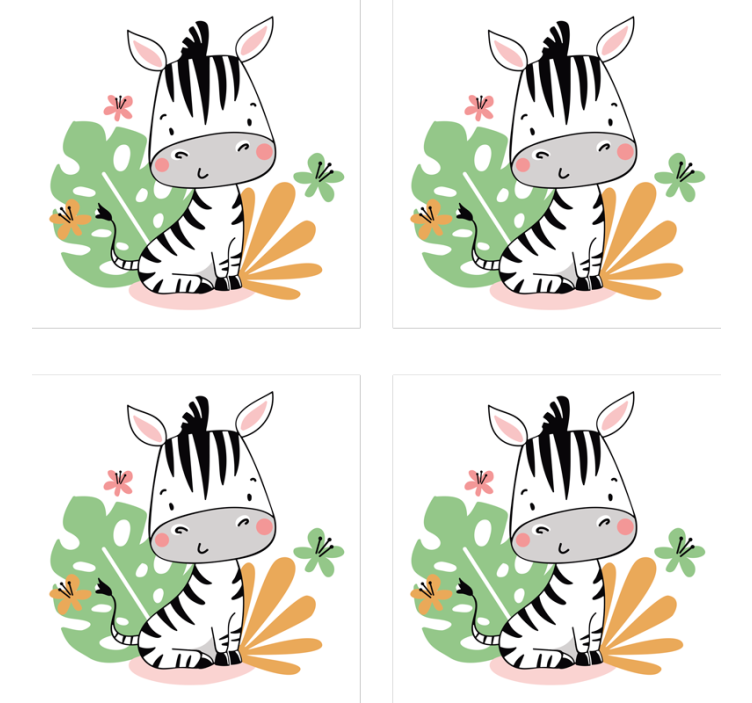 Dessous de verre geek personnage zèbre mignon - TenStickers