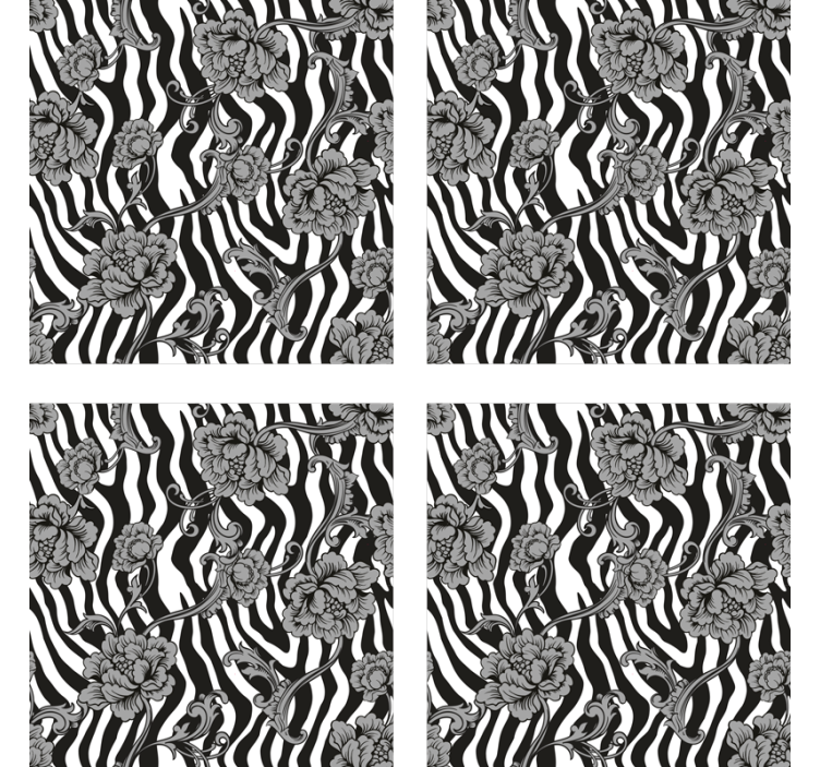 Dessous de verre motif floral zèbre - TenStickers