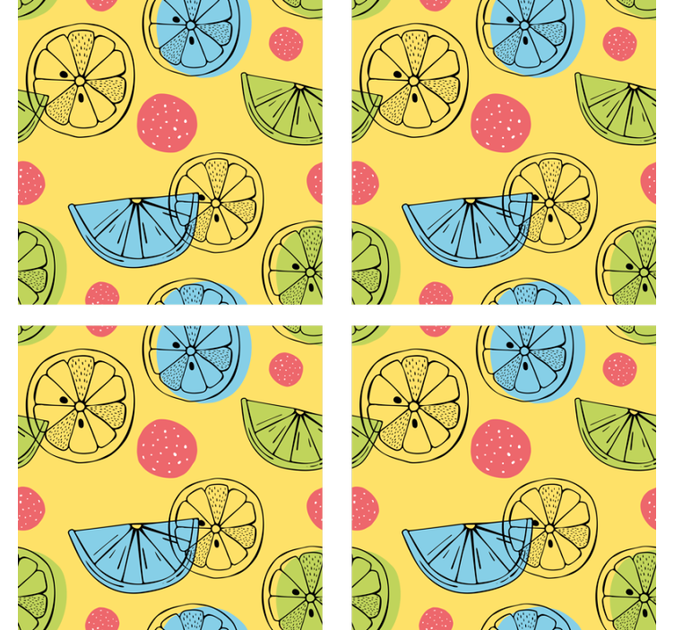 Dessous de verre geek motif agrumes coloré - TenStickers