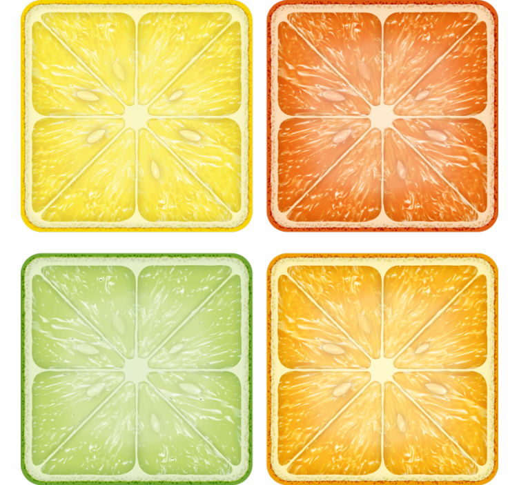Dessous de verre tranche de citron minima - TenStickers