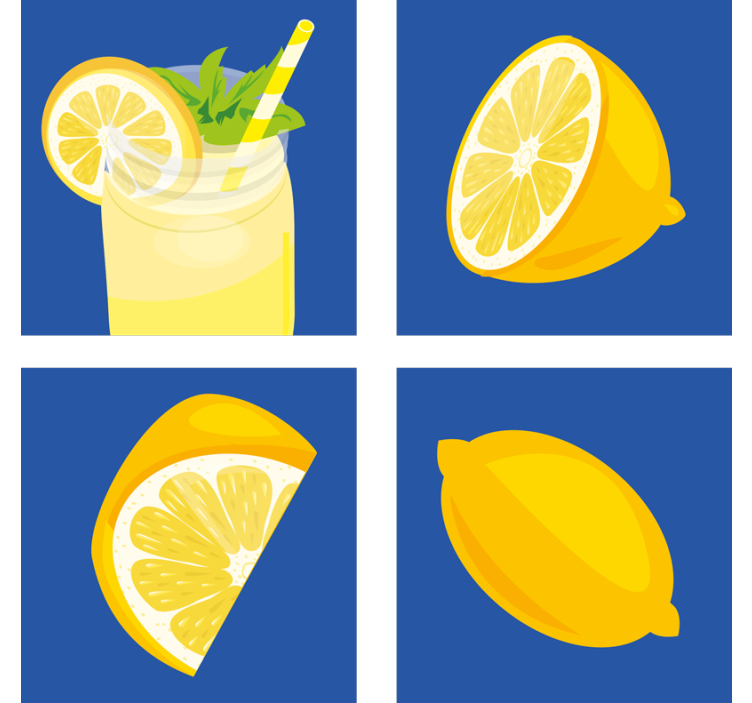 Dessous de verre carreaux boisson citron rafraîchissante - TenStickers
