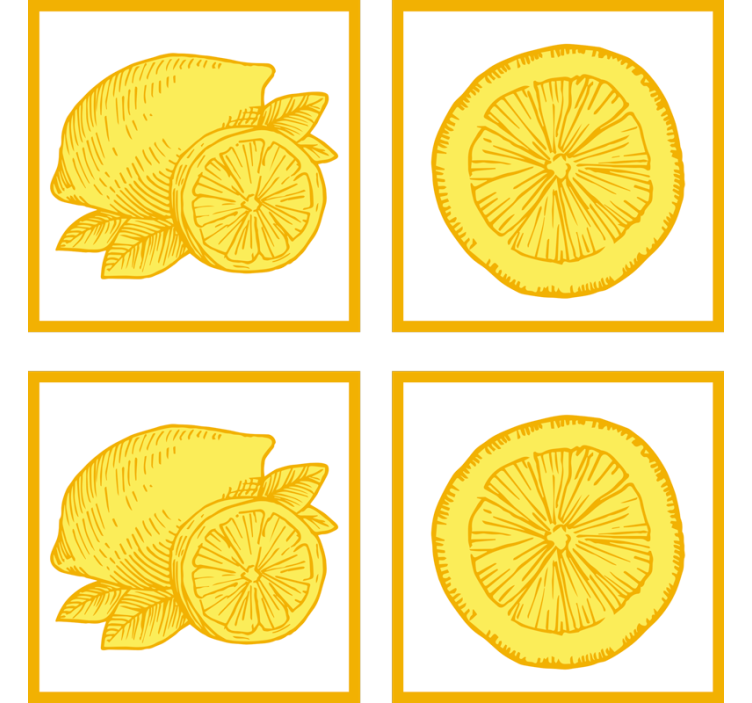 Dessous de verre illustrations de fruits citrus - TenStickers