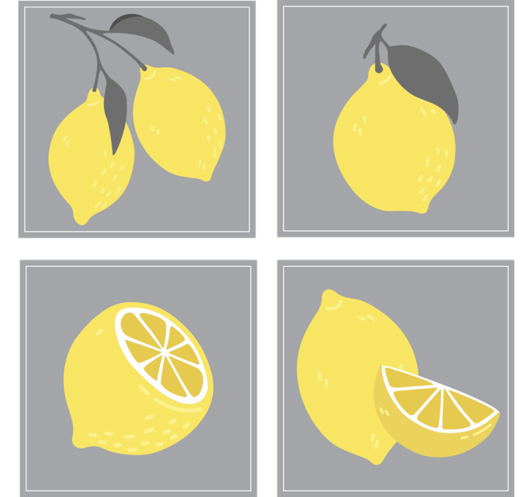 Dessous de verre ensemble d'illustrations de citron - TenStickers