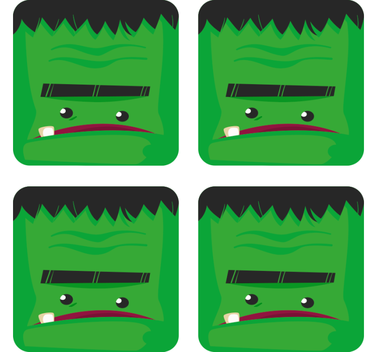 Dessous de verre halloween illustration monstre frankenstein - TenStickers