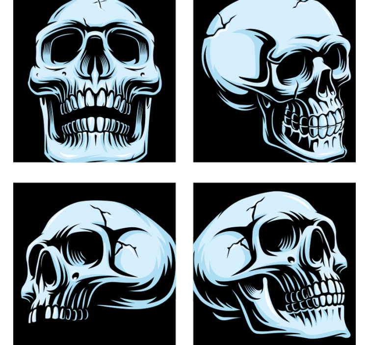 Dessous de verre Halloween Tête de mort - TenStickers