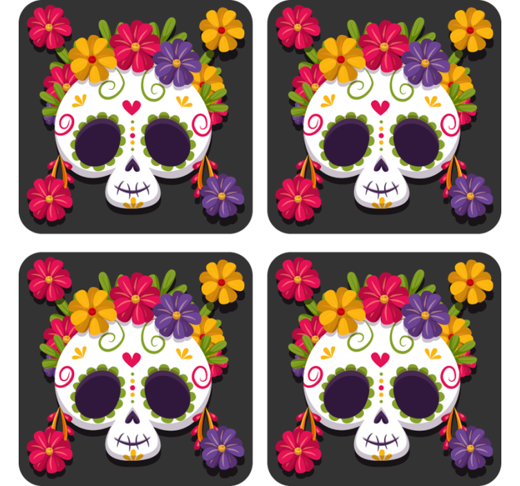 dessous de verre bizarre Jour des fleurs mortes - TenStickers