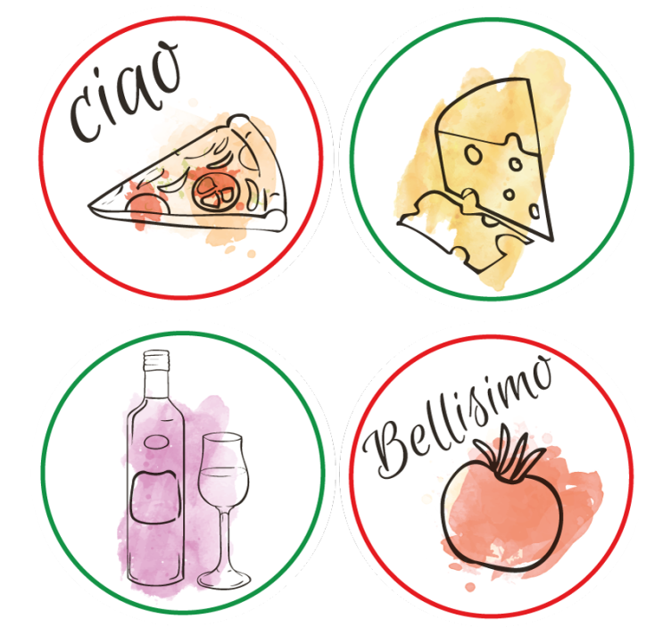 Dessous de verre personnalisable motifs alimentaires - TenStickers