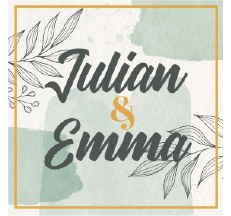 Dessous de verre mariage conception de nom personnalisé - TenStickers