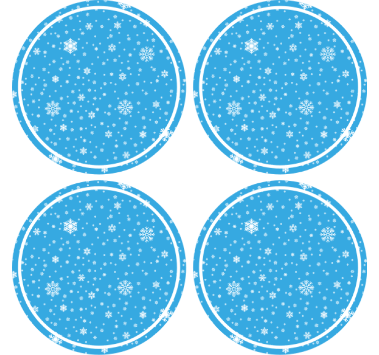 Dessous de verre noël motif flocon rond - TenStickers