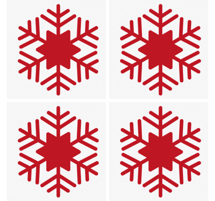 Dessous de verre noël motif flocon rouge - TenStickers