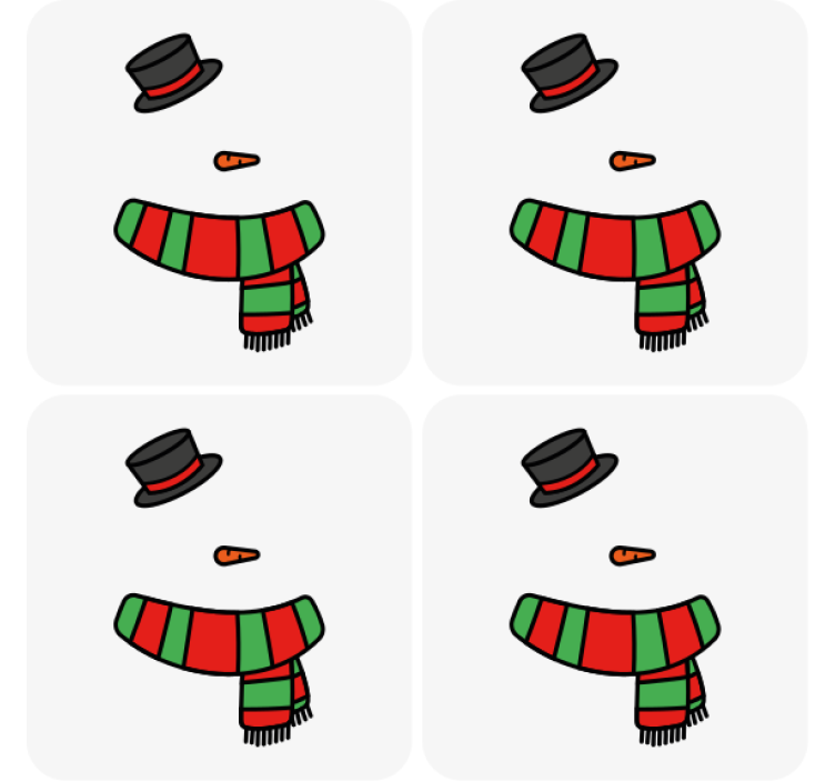 Dessous de verre noël ensemble accessoires bonhomme de neige - TenStickers
