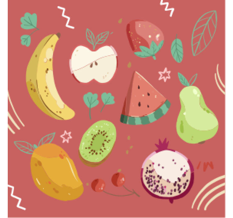 Dessous de verre moderne arrangement de fruits colorés - TenStickers