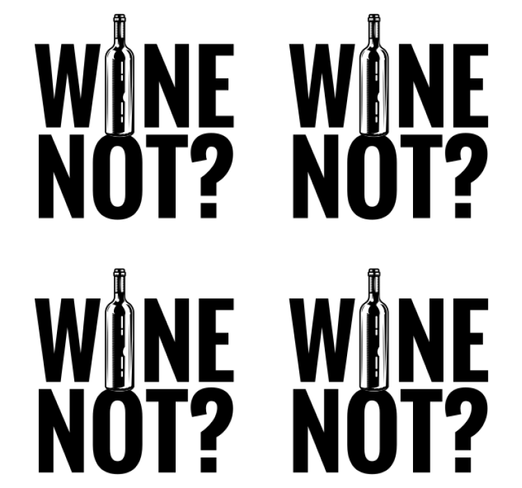 Dessous de verre citation phrase ludique vin - TenStickers