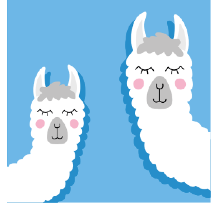 Dessous de verre geek personnages de lama ludiques - TenStickers