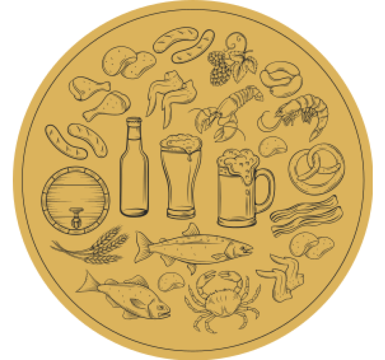 Dessous de verre bière icônes de nourriture et boisson - TenStickers