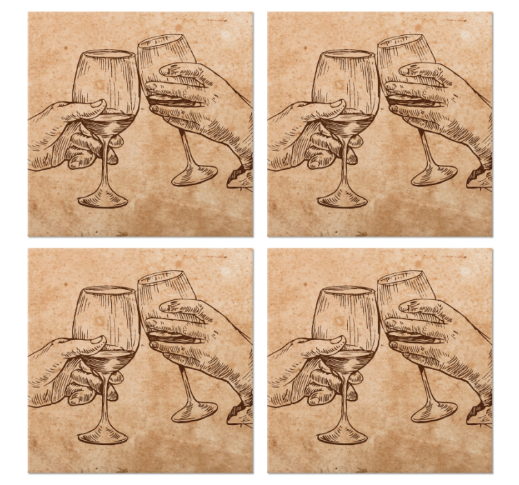 Dessous de verre bière verres dessinés à la main - TenStickers