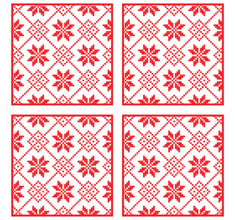 Dessous de verre noël motif floral rouge - TenStickers