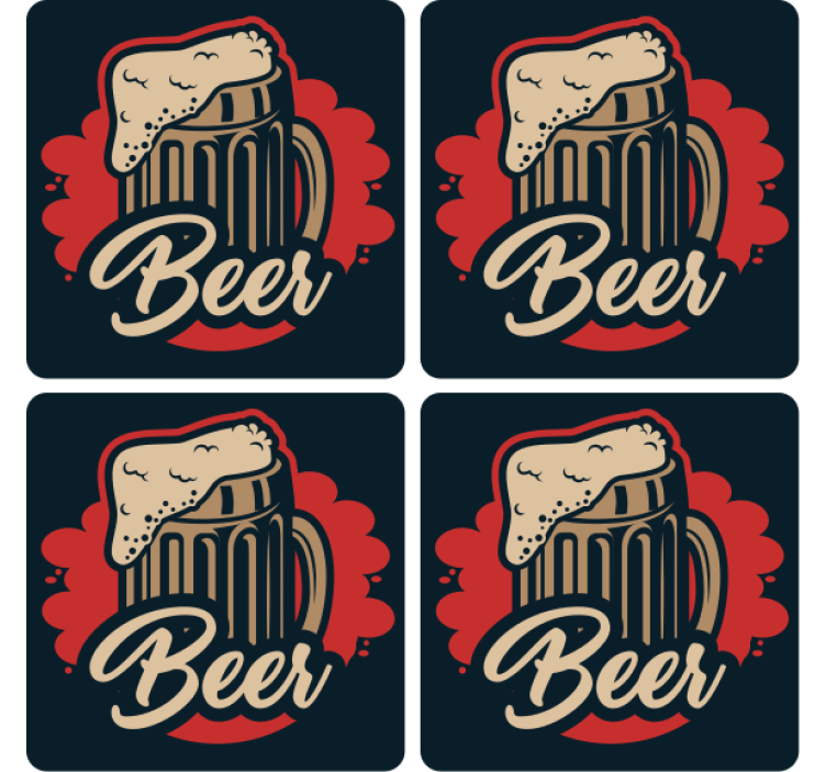 Dessous de verre bière illustration de chope mousseuse - TenStickers