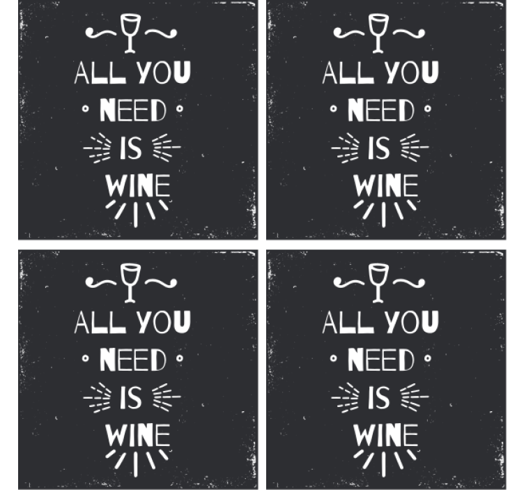 Dessous de verre citation nécessité du vin - TenStickers