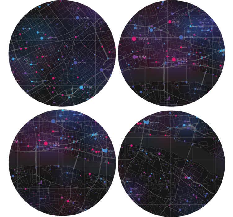 Dessous de verre motif carte abstraite - TenStickers