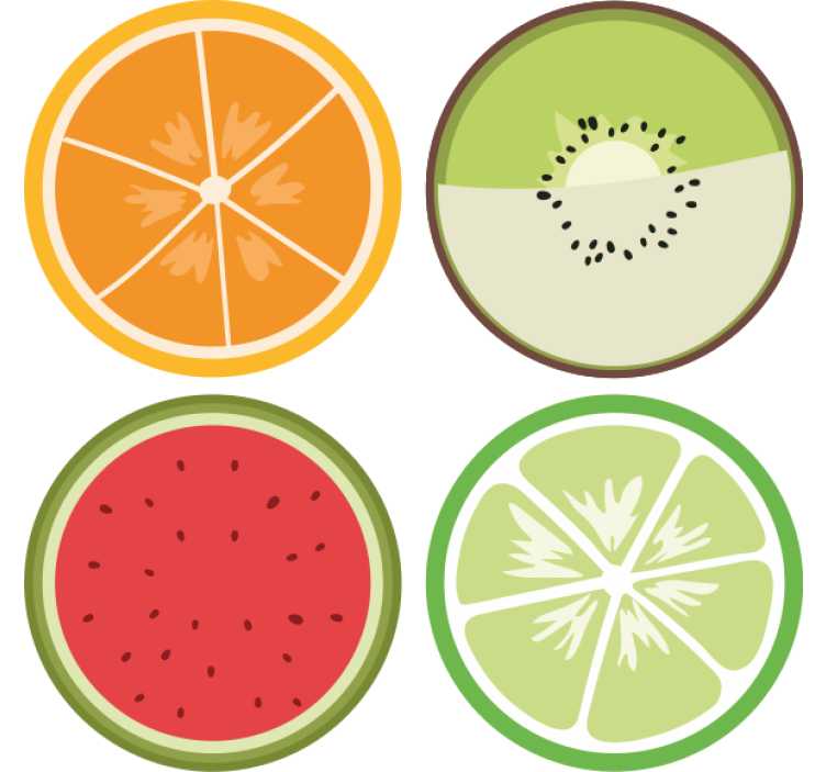 Dessous de verre moderne tranches de fruits citrus - TenStickers