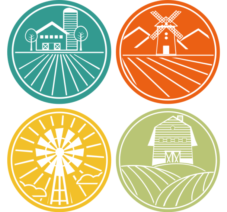 Dessous de verre vintage graphiques circulaires agricoles - TenStickers