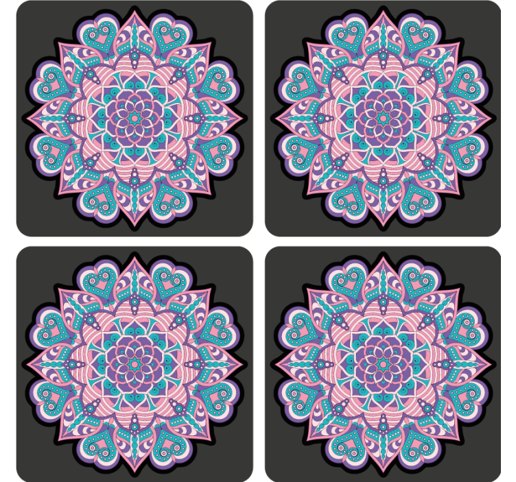Dessous de verre geek mandala de cœur coloré - TenStickers