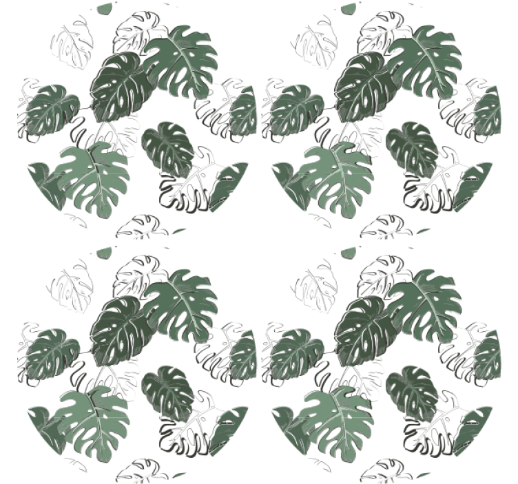 Dessous de verre motif feuilles imprimées - TenStickers