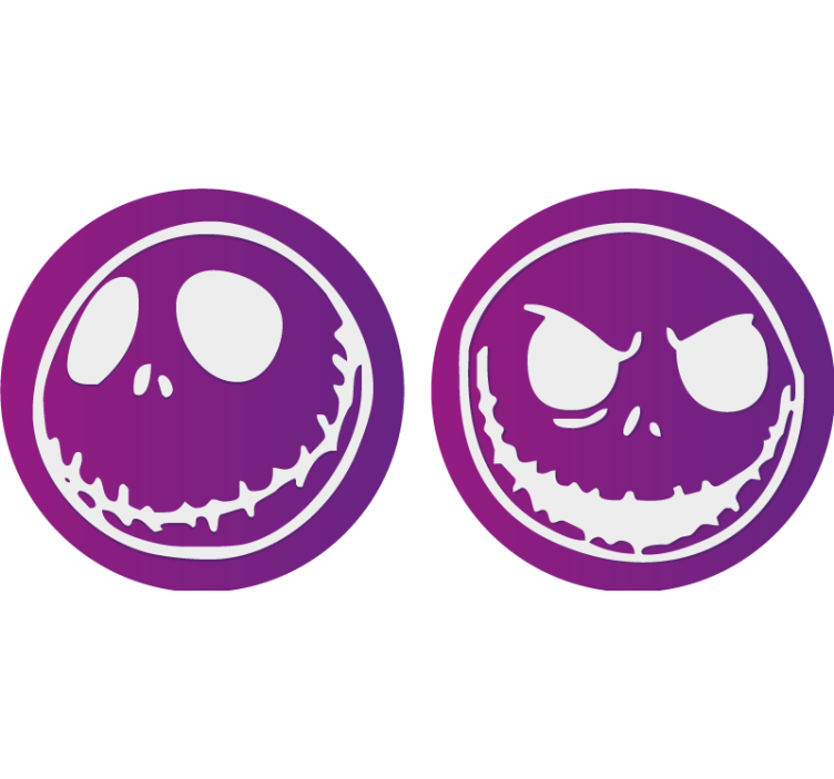 Dessous de verre halloween visages de crâne - TenStickers