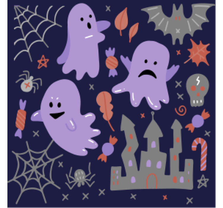Dessous de verre halloween motif fantômes fantaisistes - TenStickers