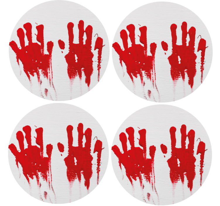 Dessous de verre halloween motif empreintes rouges - TenStickers