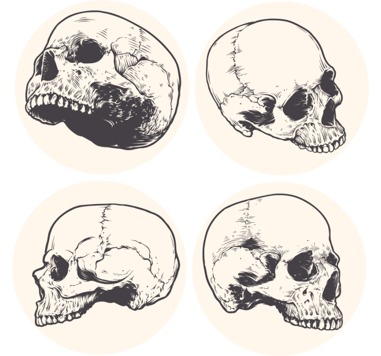 Dessous de verre geek illustrations de crânes - TenStickers