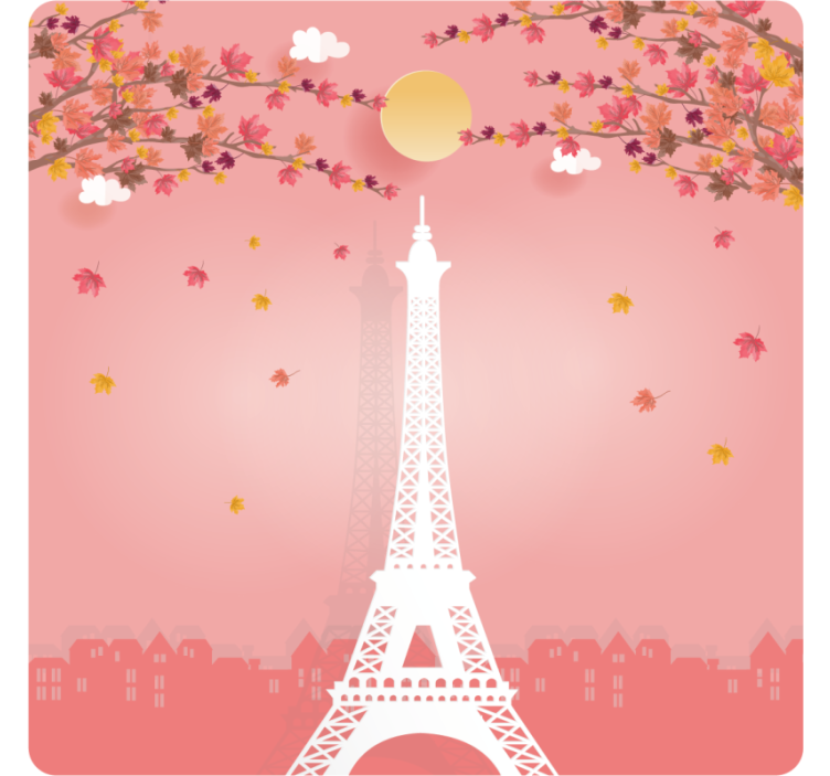 Dessous de verre moderne scène d'automne eiffel - TenStickers