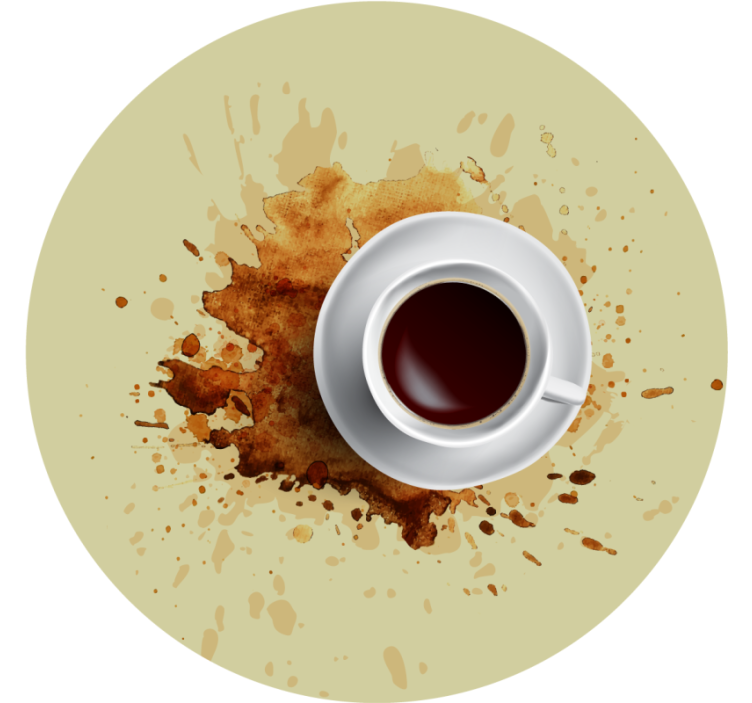 Dessous de verre geek tasse à café avec éclaboussure - TenStickers