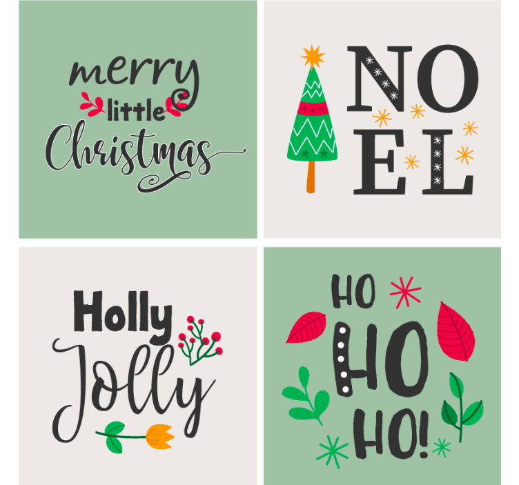 Dessous de verre noël graphique elfa ho ho - TenStickers