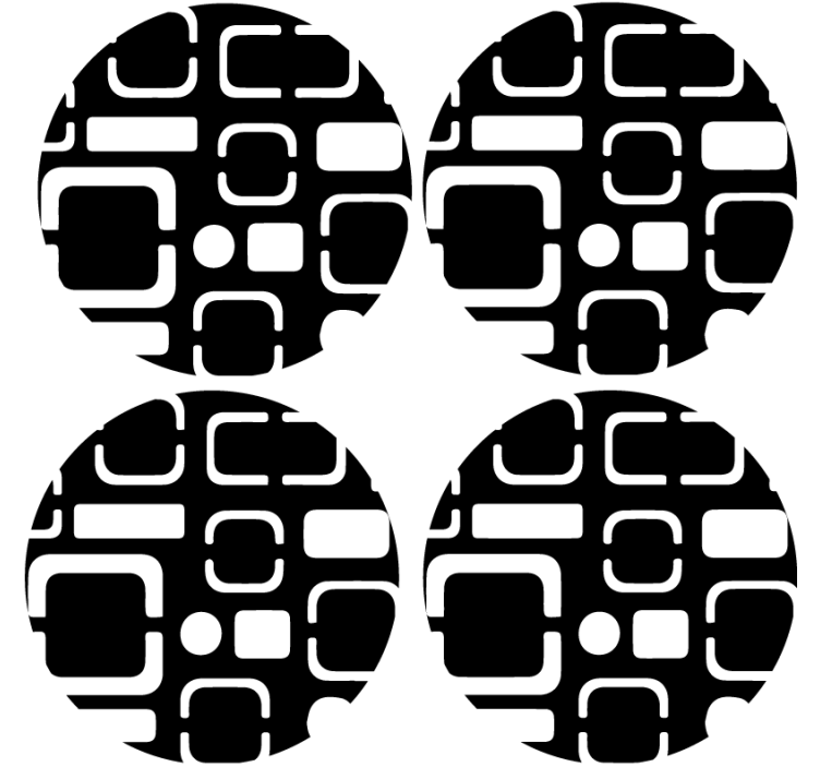 Dessous de verre motifs géométriques noirs - TenStickers