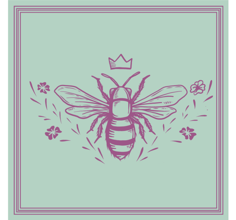 Dessous de verre geek abeille avec couronne - TenStickers