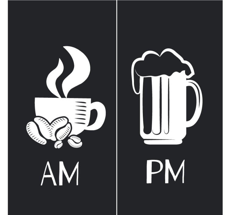 Dessous de verre citation café du matin bière du soir - TenStickers